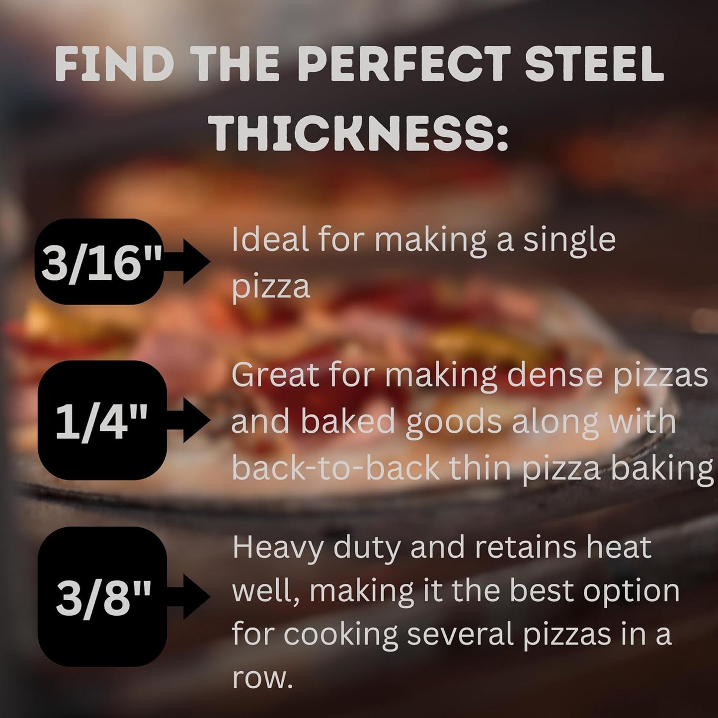 14" by 14" Pizza Steel (1/4" Thickness) - Multipurpose Cooking Steel for Ovens & Grills - Made in the USA