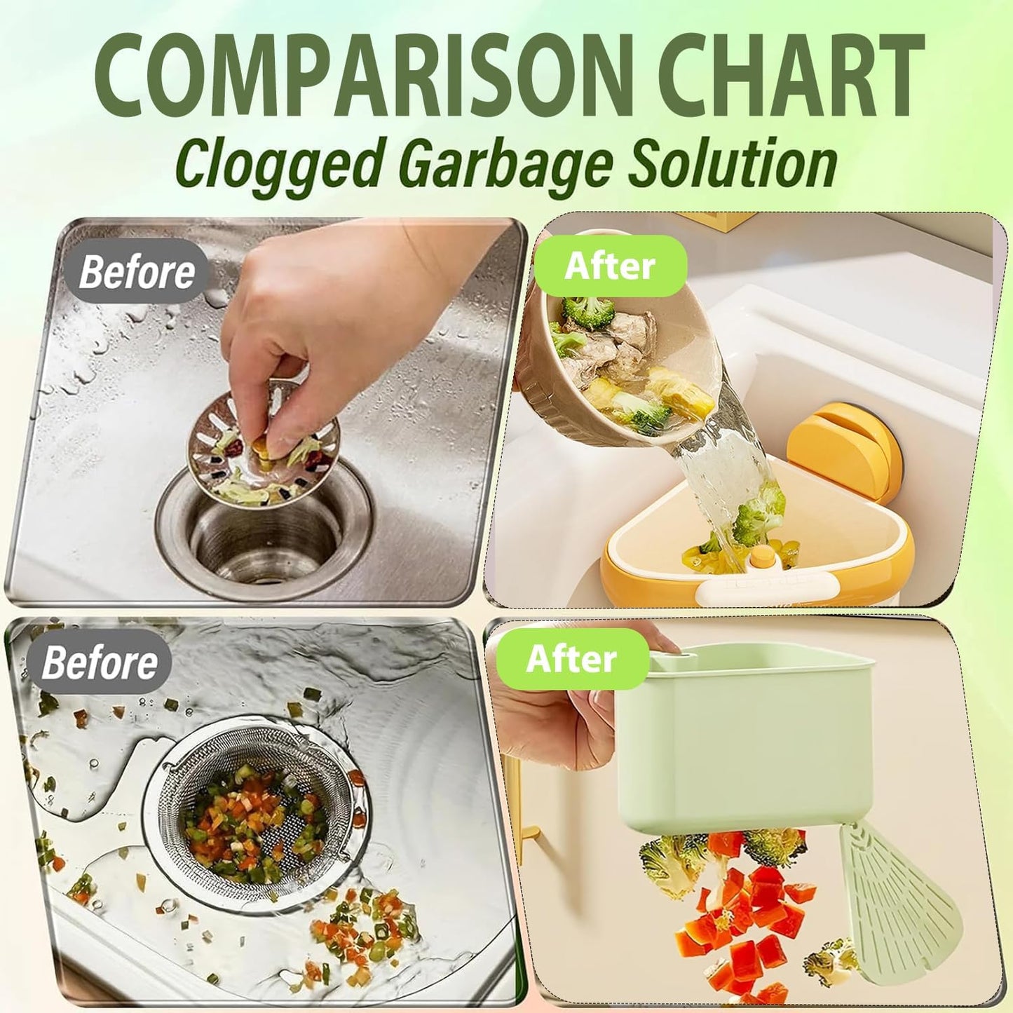 Suction Cup Sink Corner Rack,2025 New Upgraded Suction Cup Press S Ink Drainer Basket,Triangle Storage Rack with Drain Hole,Corner Sink Trash Catcher for Food Waste(Yellow)