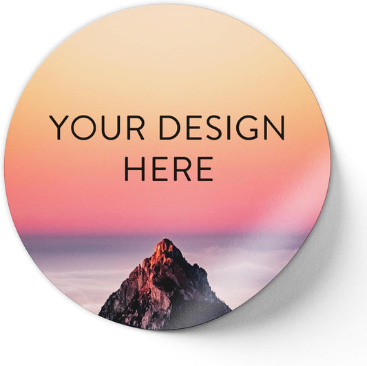 100 Custom Vinyl Stickers - Upload Your own Image, Text, Design, Logo - Personalized Logo Labels for Handmade, Packaging, Bottle, Jars, Candle, Brand Stickers (Mountain, 5x5)