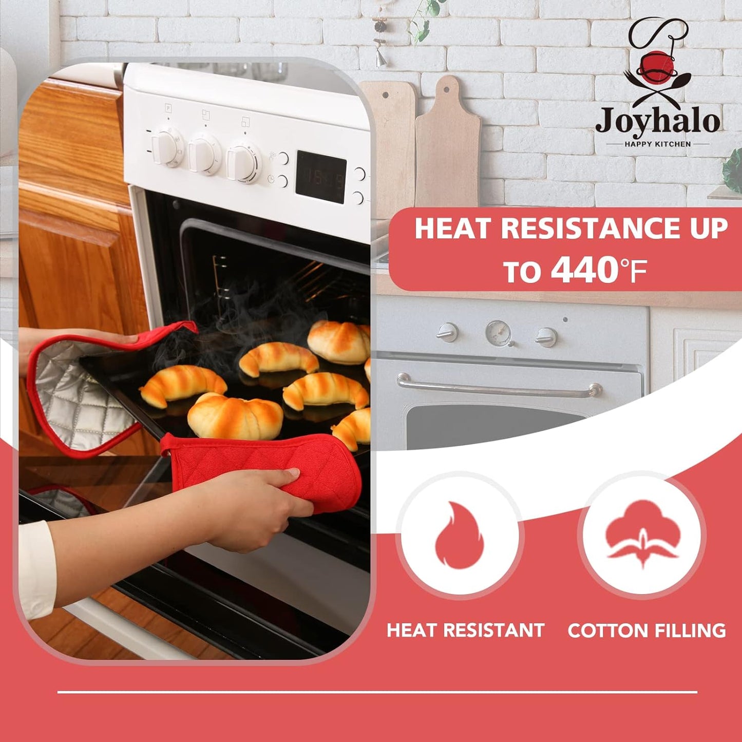 Joyhalo 4 Pack Heat Resistant Pot Holders - Terry Cloth Sets for Cooking & Baking