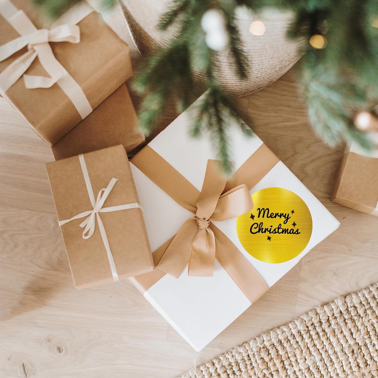 3''Holographic Thermal Label,Gold Round Self-Adhesive Direct Thermal Label,Thermal Stickers for DIY Logo Design,Name Tag(200/Roll