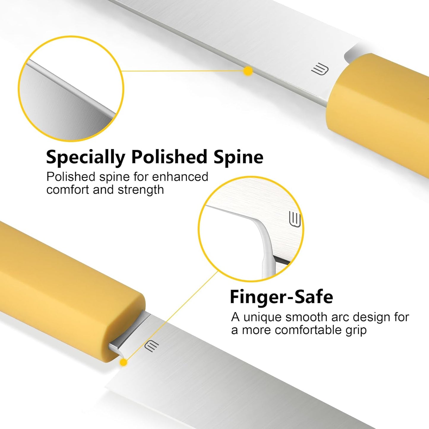 3.5 Inch Paring Knife, Small Kitchen Knife with AR-RPM9 Steel Replaceable Ergonomic Handle, Ultra Sharp Fruit Vegetable Knife for Peeling Coring Cutting