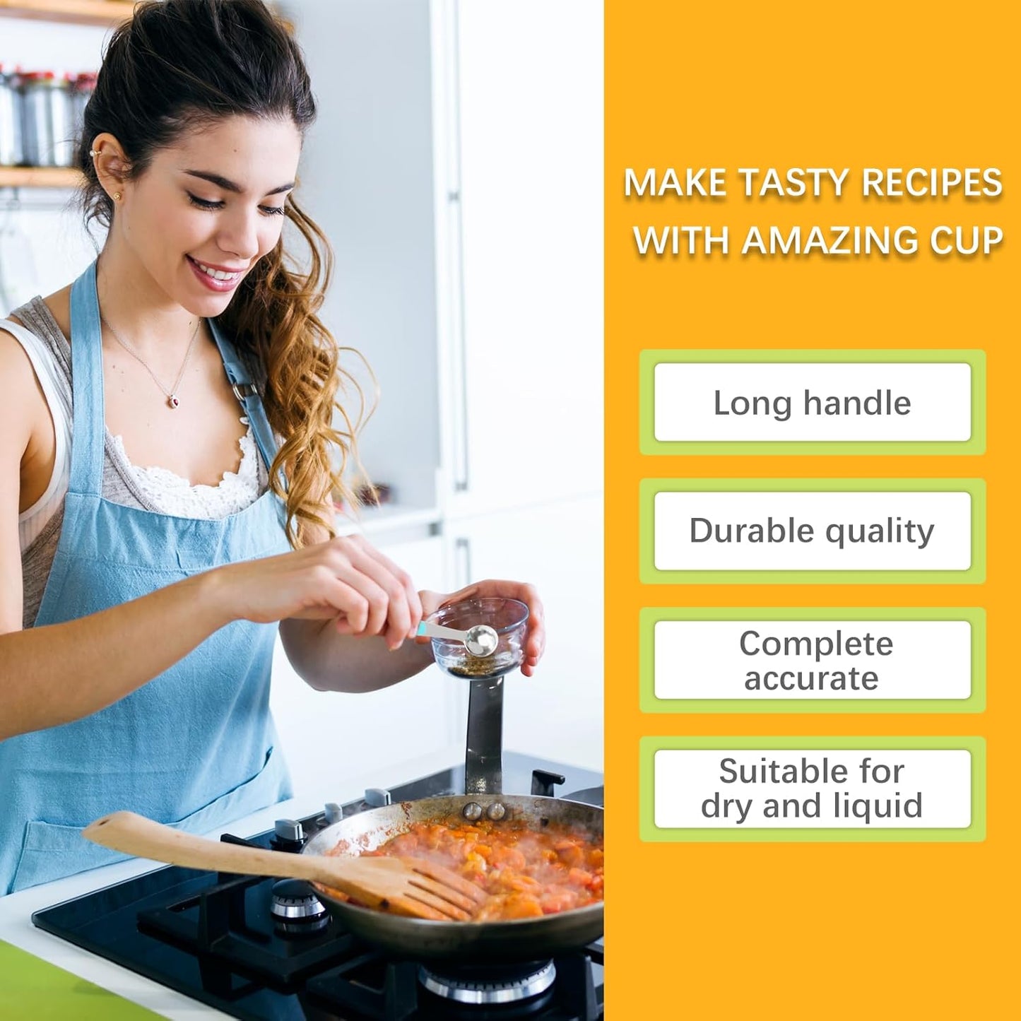 2PCS 1 Tsp(1/3tbsp, 1/6oz, 5ml) Single Measuring Spoon with Blue Silicone Grip, Stainless Steel Individual Measure Scoop Only