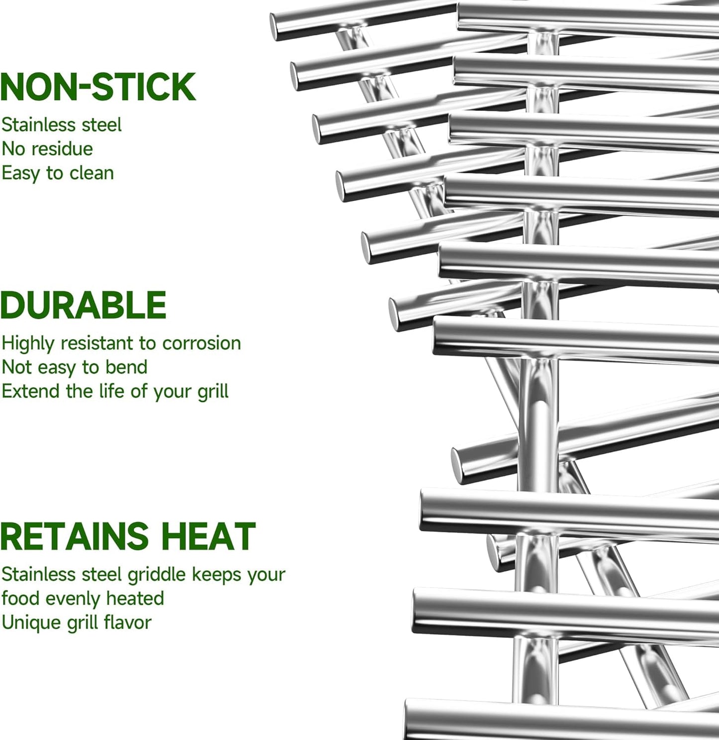 17" Grill Grates for Charbroil Infrared 3 Burner 463242515 463242516 466242515 466242516 G466-0025-W1A 463243016 463246018 463346017 463355220, Stainless Steel Charbroil Grill Replacement Parts