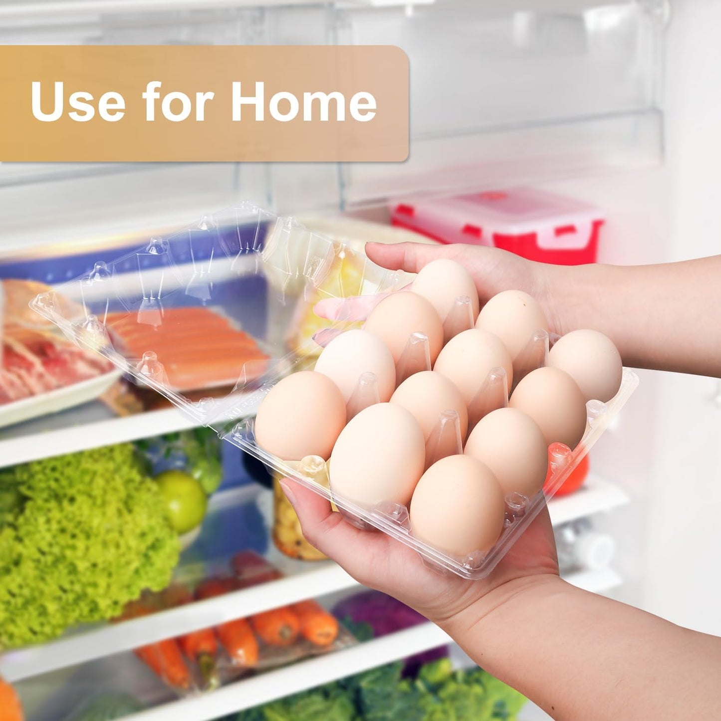 120 Pack Bulk Egg Cartons, Clear Plastic Chicken Egg Holders, Egg Tray Carton Holder for Home & Kitchen, Farm & Market Use, An Eco-Friendly Egg Storage Solution, 12 Grids