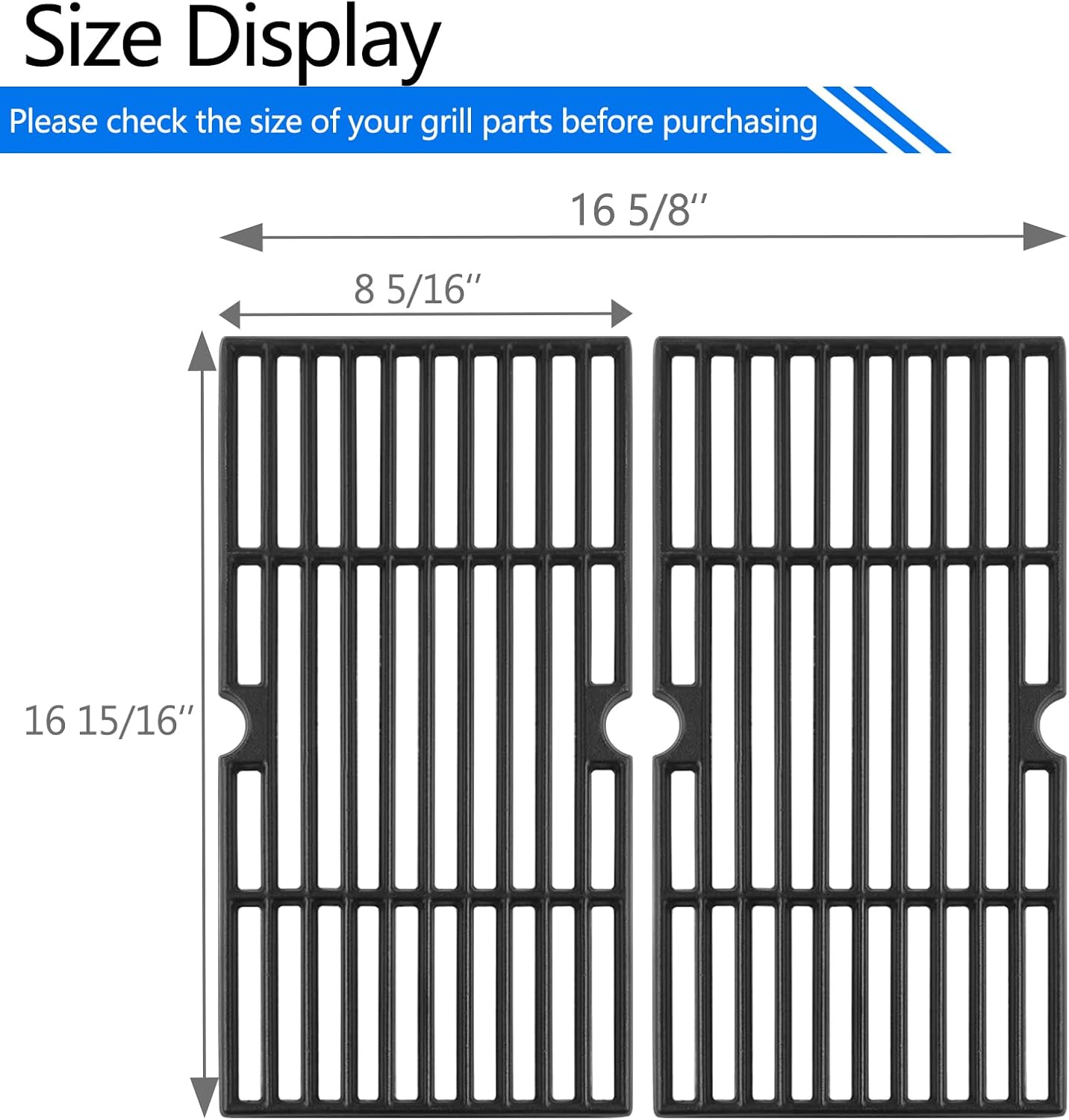 G460-0500-W1 Cooking Grate Grill Replacement Parts for Char Broil Grill Grates 463672016 463645015 463251414 463633316 463642116 463672416 463650413 Charbroil 2 Burner Grill Replacement Grates