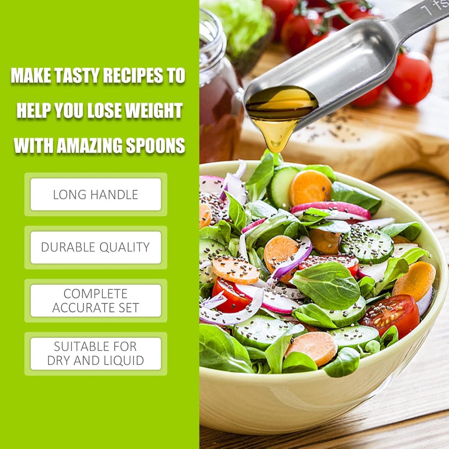 2PCS 3/4Teaspoon (3.75ml) Single Measuring Spoon, Individual Stainless Steel Long Handle Measure Tablespoon Only