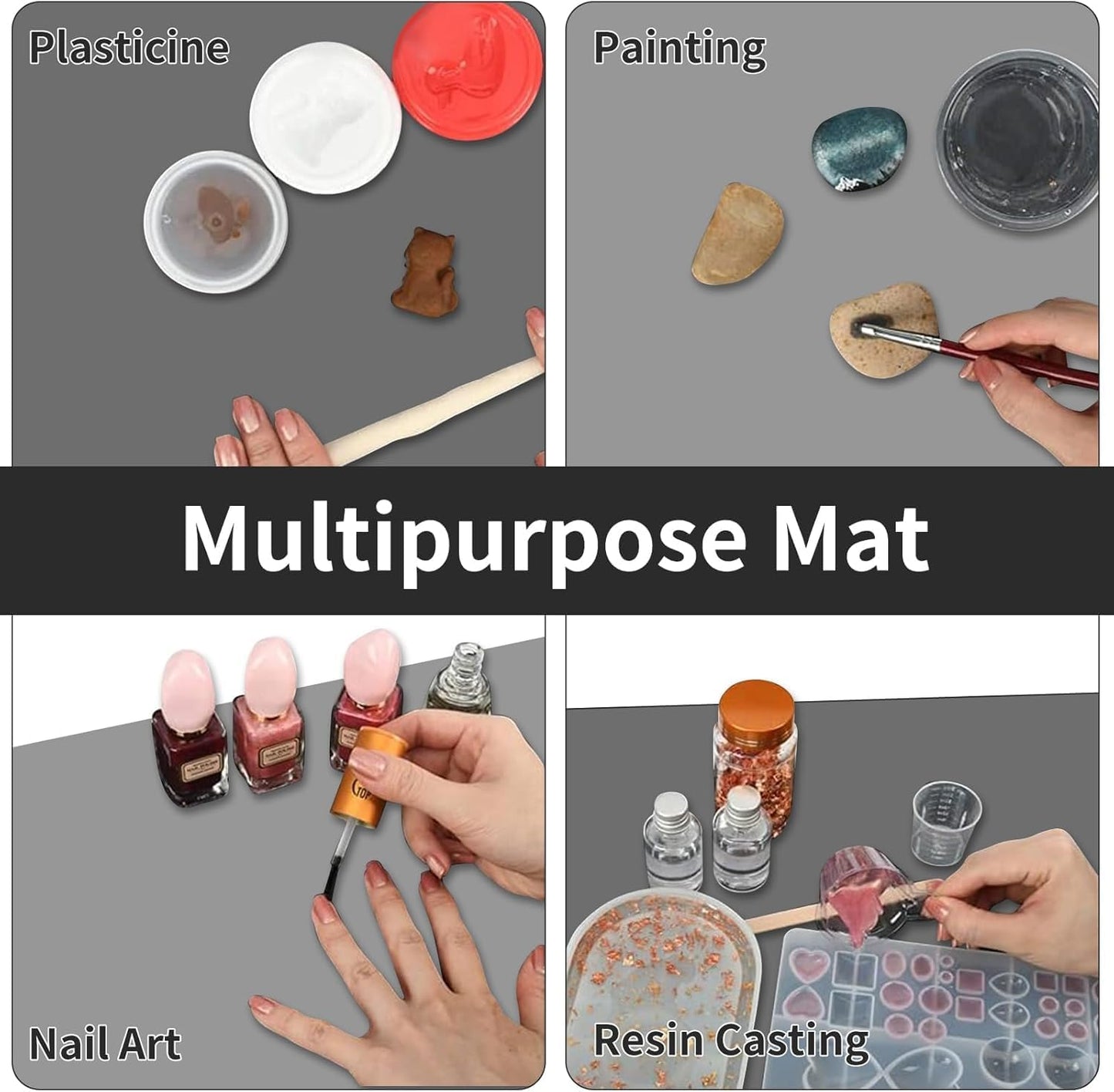 2MM Thick Large Silicone Mat, 47.2"x23.6"(120cmx60cm) Silicone Mats for Kitchen Counter, Heat Resistant Mat, Non-Slip Kitchen Counter Mat, Waterproof Countertop Protector for Craft, Translucent Black