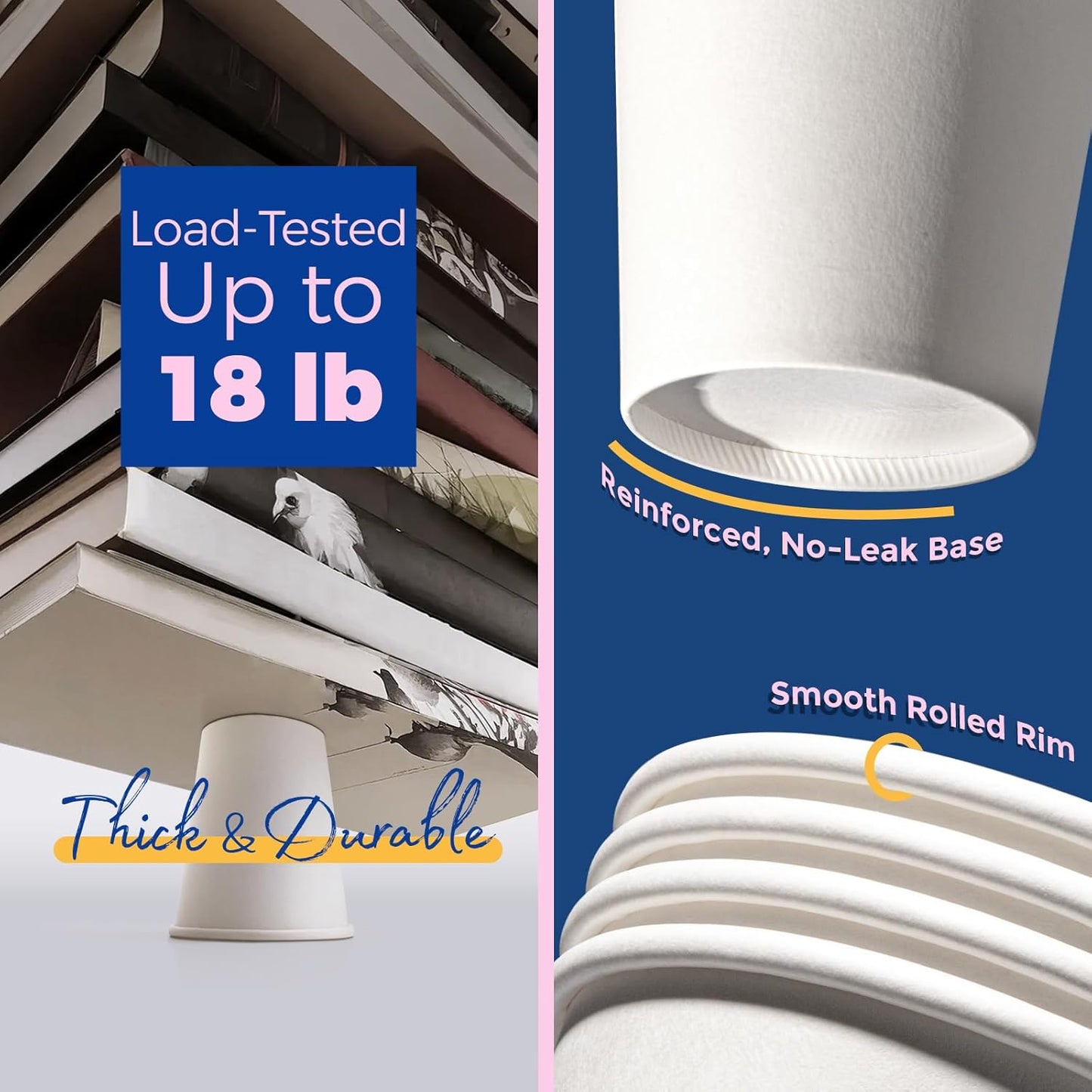 Fit Meal Prep 50 Pack 8 oz Disposable Coffee Cups with Lids, Sleeves, Leak-Proof To Go Coffee Cups with Lids, Durable Paper Cups for Hot Beverage, Home, Office, Party