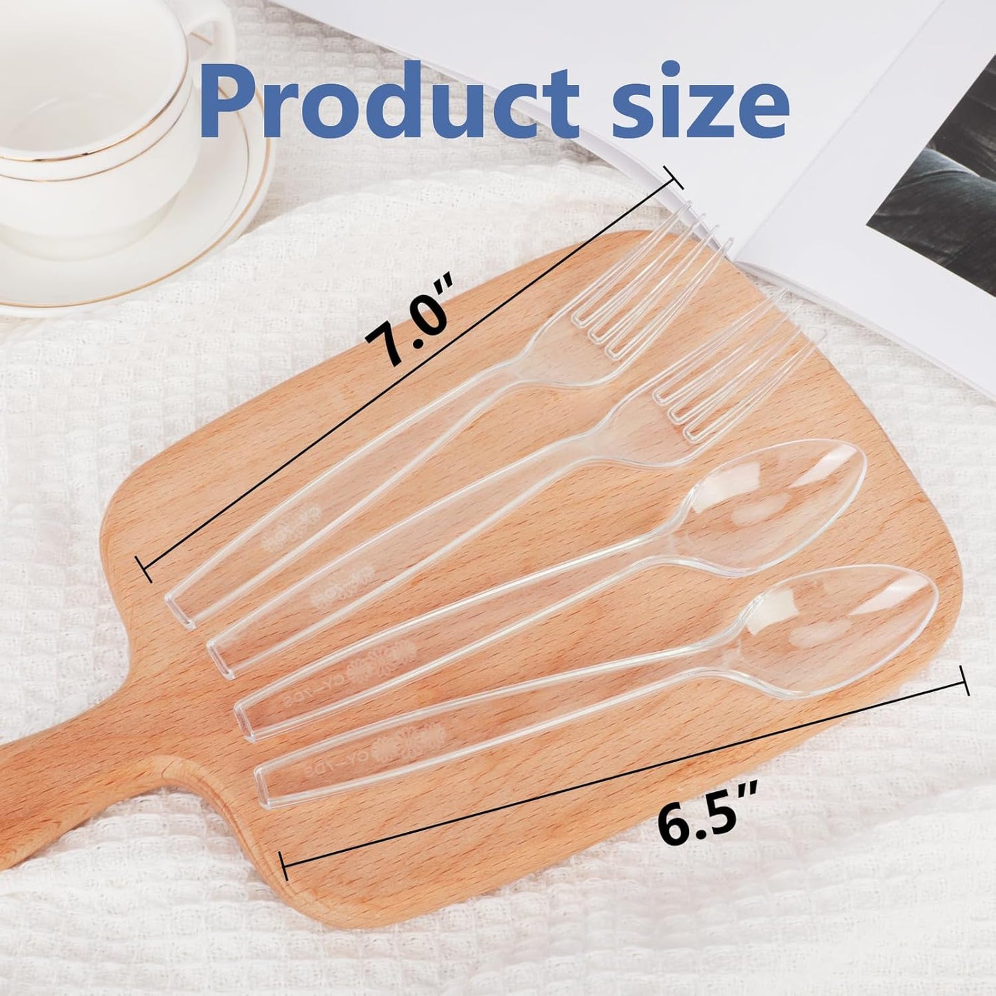 1000 Count Plastic Silverware Heavy Duty - 500 Spoons, 500 Forks, BPA-Free, Heat Resistant, Disposable Plastic Utensils Set, Plastic Cutlery Set, Plasticware Bulk for Party