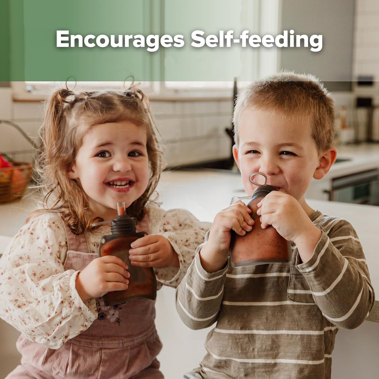 Haakaa Yummy Pouch Reusable Baby Food Pouch, Baby Food Storage Kids Squeezable Pouch, Washable Freezer - Make Homemade Organic Food for Babies/Toddlers, 4oz, 2 Pack,6m+