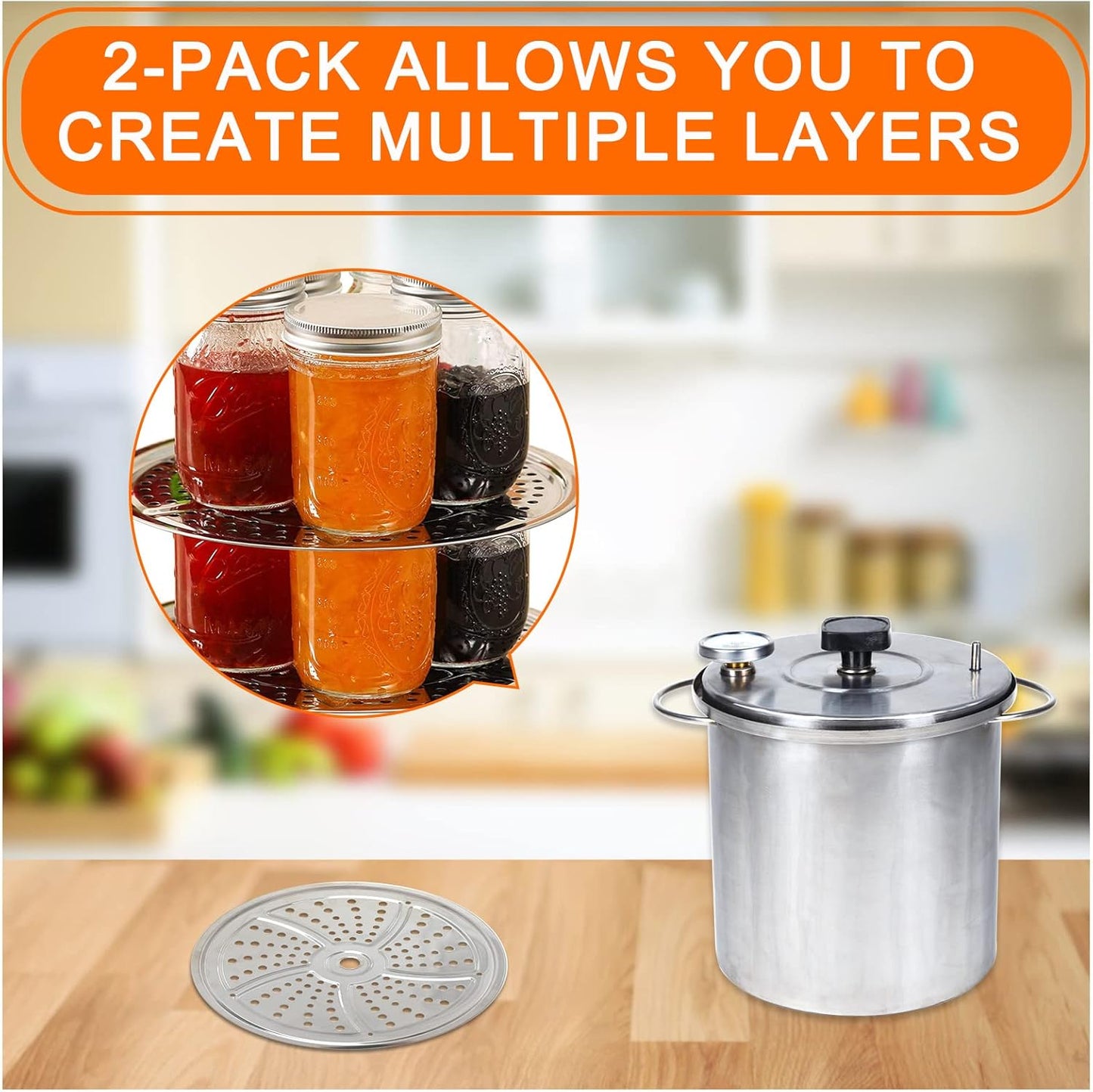 2Pack Canner Rack for Pressure Canner, 11-Inch Stainless Steel Pressure Cooker Rack, Compatible with Presto, All-American and More