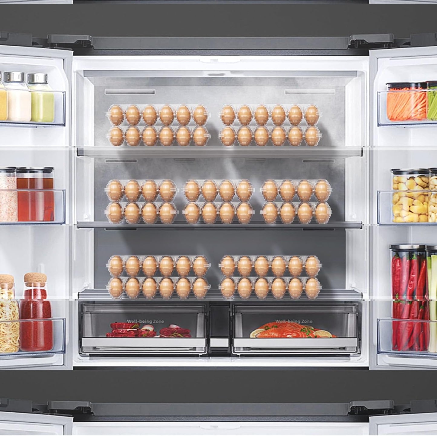 160 Pack Plastic Egg Cartons Cheap Bulk, 12 Count Clear Egg Containers for Fresh Chicken Eggs, 3x4 Grids Refrigerator Egg Trays for Refrigerator Storage, Chicken Farm, Market Display & Commercial Use