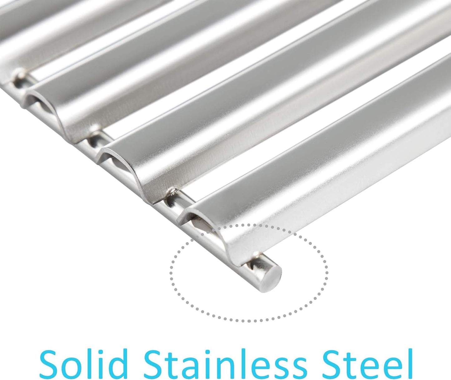 3-Pack Stainless Steel Half-Tube Design 18 5/8" x 10 7/24" Each Cooking Grid Replacement for Select Gas Grill Models by Kenmore, Master Forge, Members Mark and Others