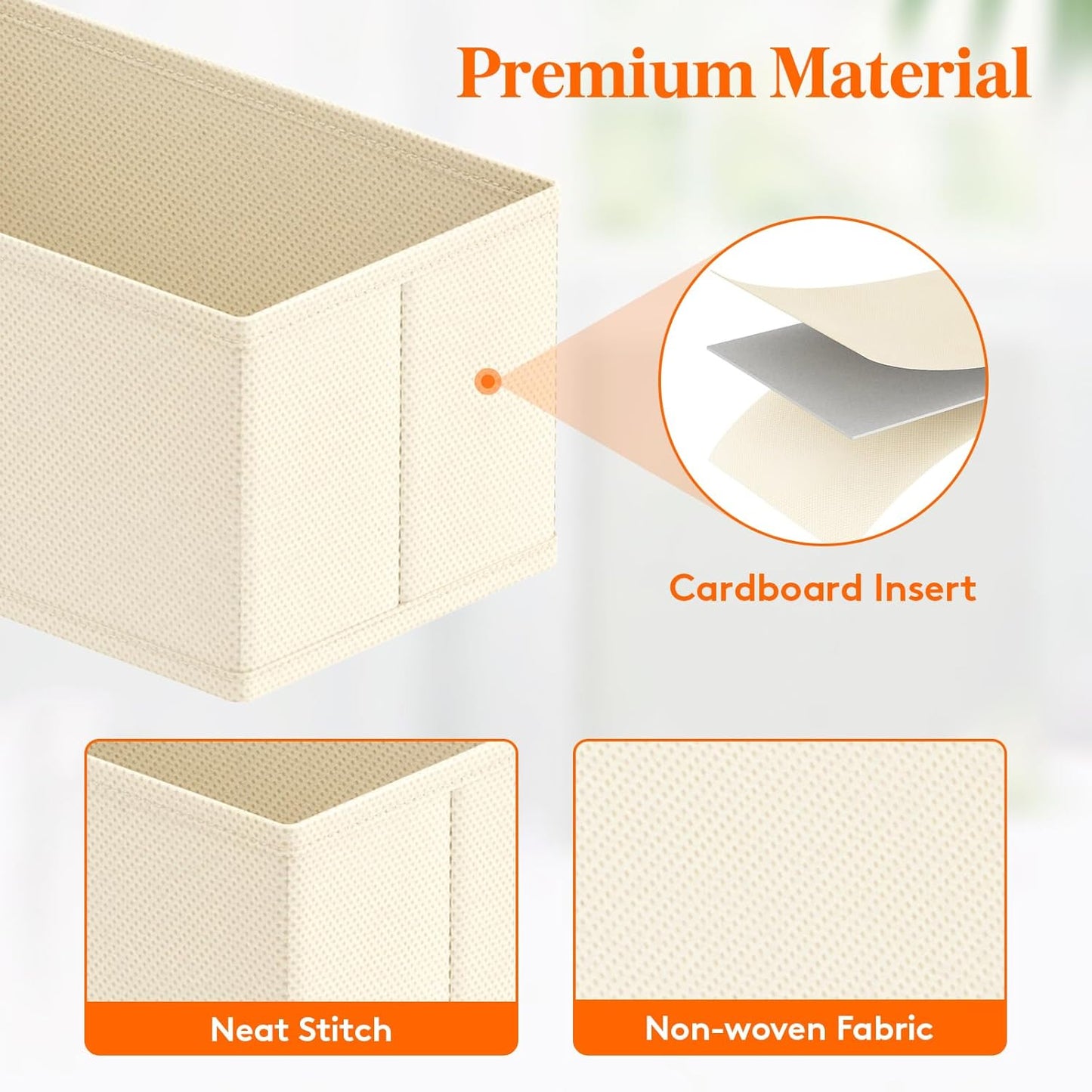 Lifewit 16 Pack Drawer Organizer, Dresser Underwear Drawer Organizer Bins, Foldable Fabric Closet Organizers, Storage Drawer Dividers, Dorm Room Essentials for Clothing, Socks, Towels, Ties Khaki