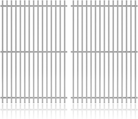 19.5" Solid Stainless Steel Cooking Grill Grates Replacement for Weber Genesis E and S Series 300 E310 E320 S310 S320 Gas Grills, Cooking Grate Grid for Weber 7524 7528, Set of 2