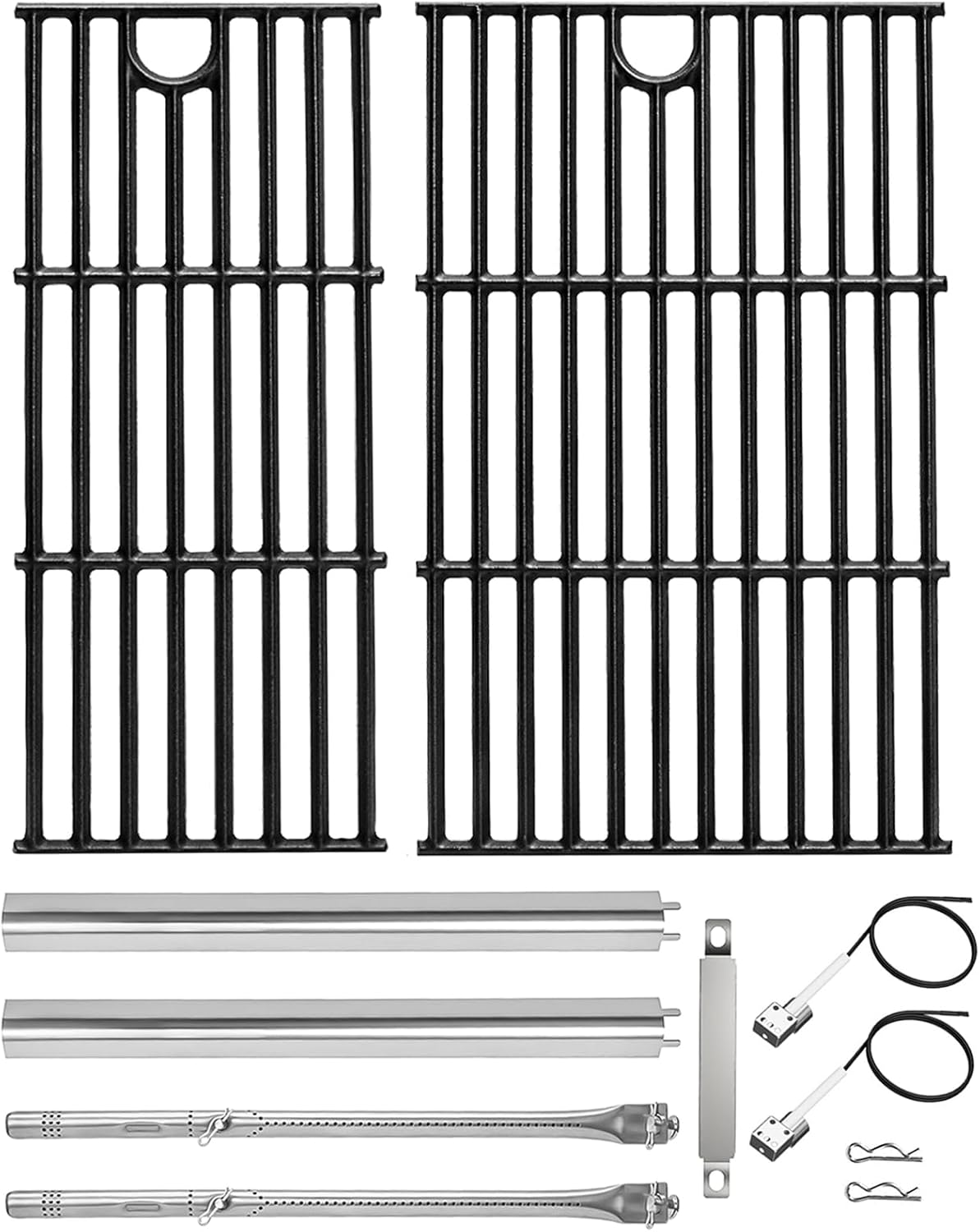 17" Grill Part Kit for Charbroil Performance 2 Burner 463630021 463660421 463655021 463630422 463655421,Grill Grates/Heat Plates/Burners/Adjustable Crossover/Tube/Ignition for Charbroil Grills