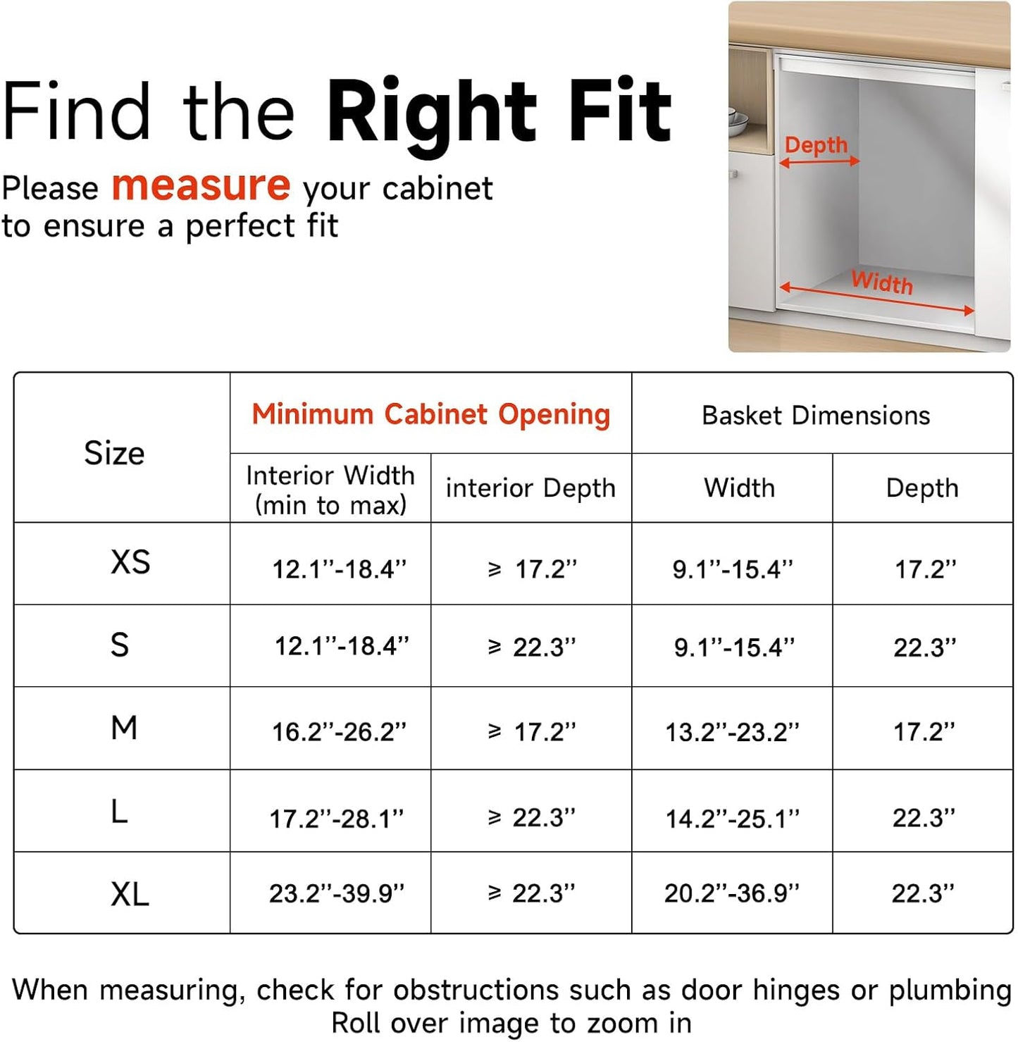 1Pack Expandable Pull Out Cabinet Organizer, Slide Out Drawers for Kitchen Cabinets, Heavy Duty Drawer Slides for Home Kitchen Pantry Cupboard Pots Pans, Adjustable Width 11.8"~18" W x 17.3''D