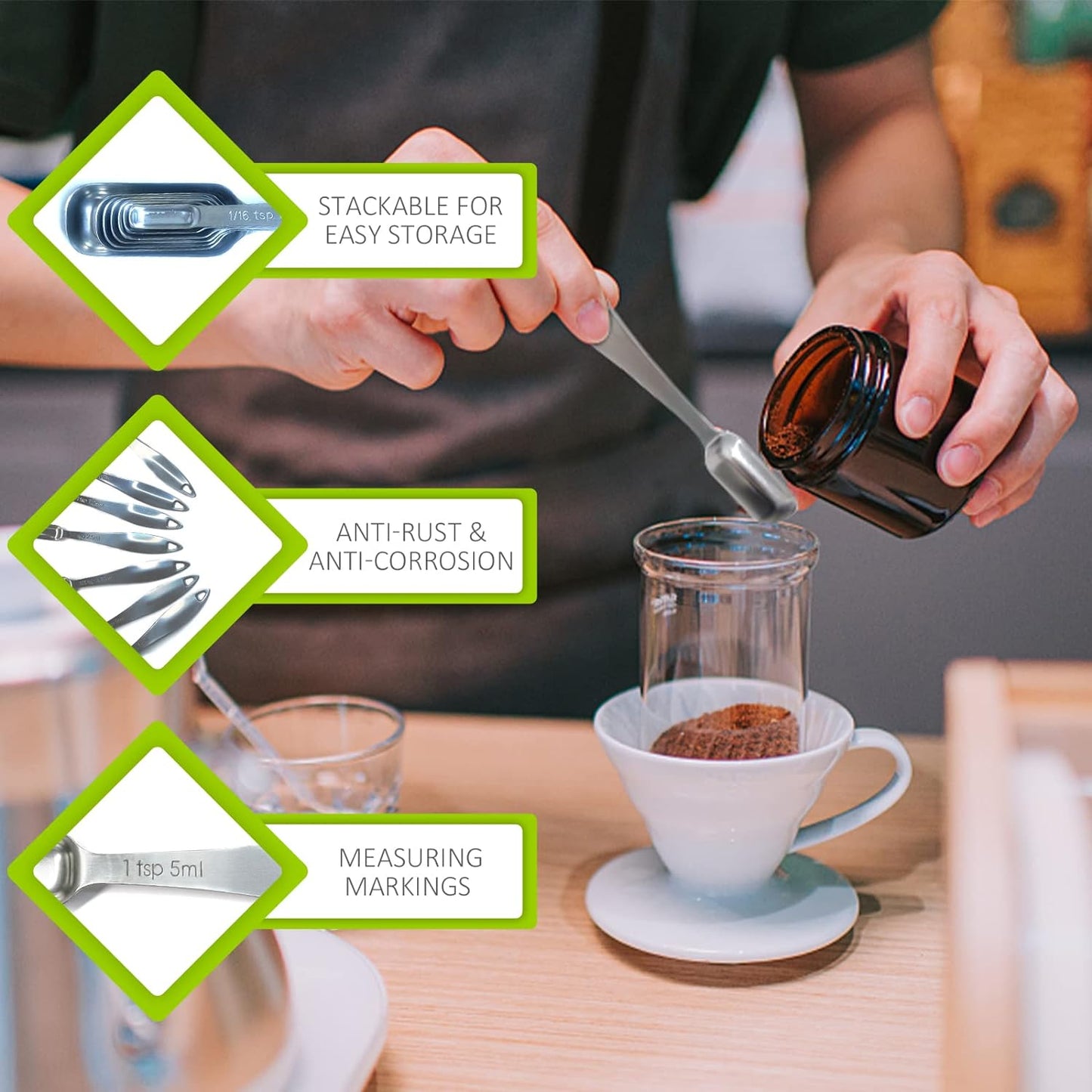 1PCS 1-1/2tbsp (22.5ml) Single Measuring Spoon, Individual Stainless Steel Long Handle Measure Teaspoon Only