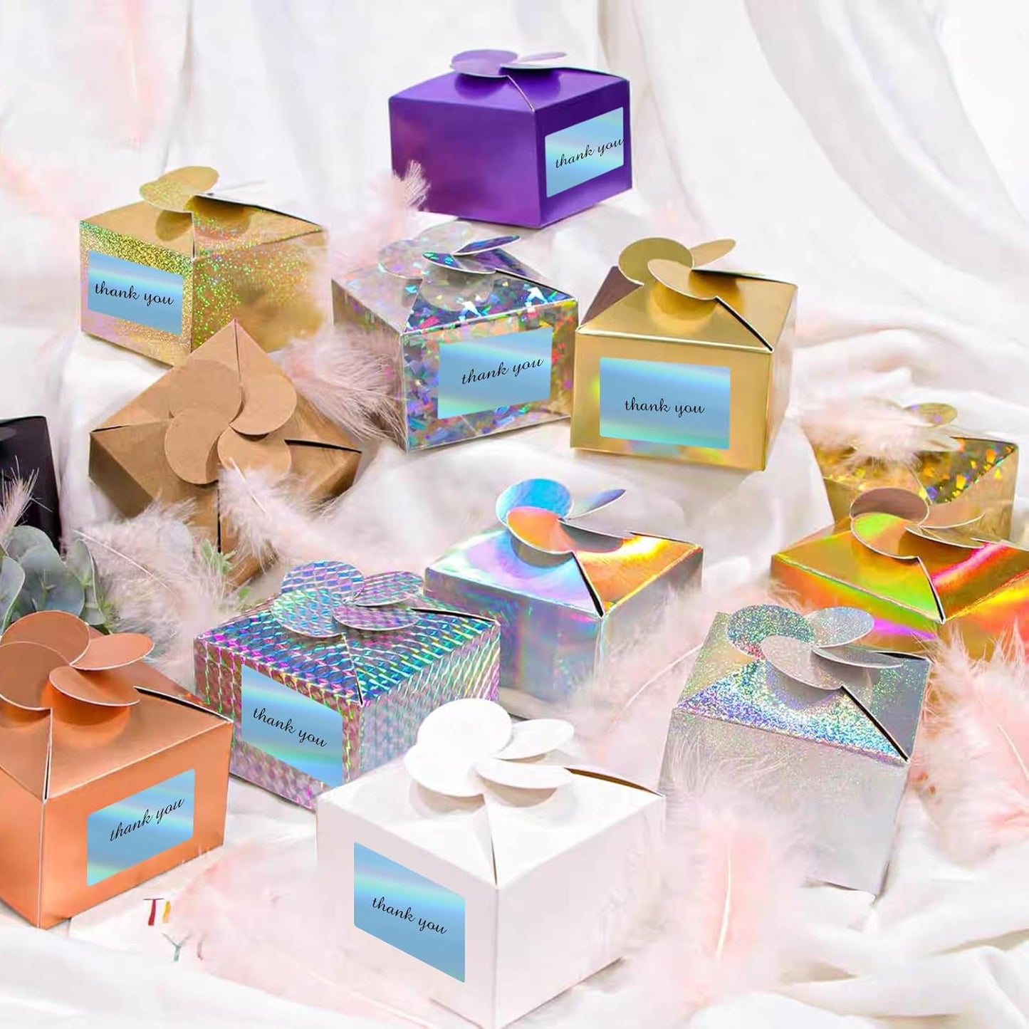 3x2 Inch Holographic Thermal Labels, Blue Thermal Sticker Labels, Rainbow Glitter Stickers for Price, Barcode, Mailing, Name, DIY Custom Logo Design, 200 Pcs /1 Roll