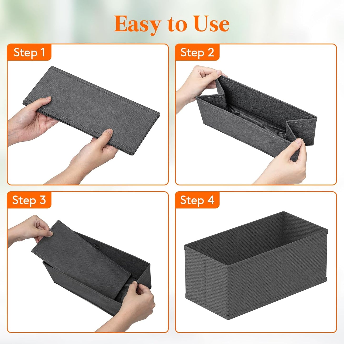 Lifewit 16 Pack Drawer Organizer, Dresser Underwear Drawer Organizer Bins, Foldable Fabric Closet Organizers, Storage Drawer Dividers, Dorm Room Essentials for Clothing, Socks, Towels, Ties Gray