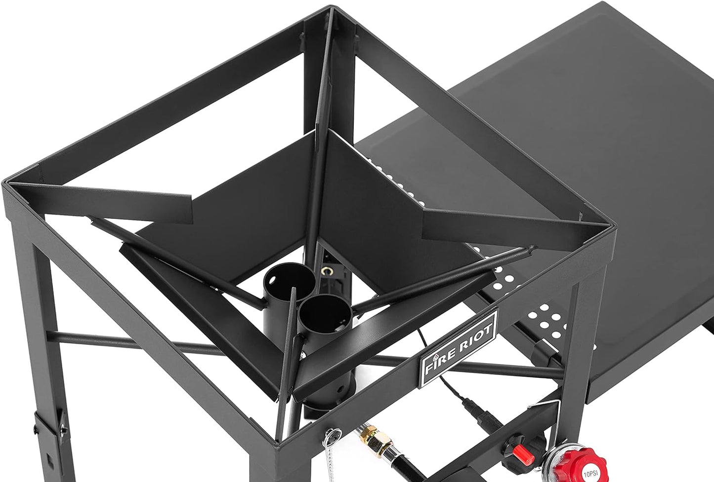 Propane Outdoor High Pressure Dual Jet Burner Gas Boiler & Cooker with 130,000BTU, 10PSI CSA Approve Adjusable Regulator, for Outdoor Fryer, Canjun Fry & Boil, Maple Syrup Prep, Seafood Boil