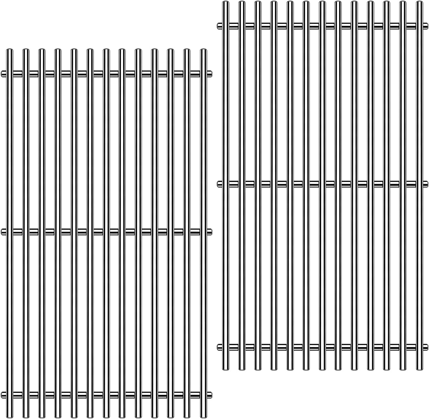 9MM 304 Stainless Steel Grill Grates for Weber Spirit E-210 E-220 S-210 S-220 Gas Grills with Front-Mounted Control 7637 Grill Replacement Parts for Weber Spirit I & II 200 Series 17.5 inch
