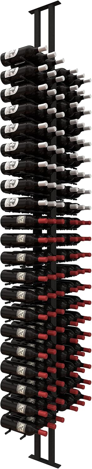 Ultra Wine Racks Floor-to-Ceiling Mount Display (2 Side, Triple Deep, Black, Holds 126 Wine Bottles) - Modern Metal Wine Storage for Wine Cellars, Home Bars, Kitchens, & Dining Rooms