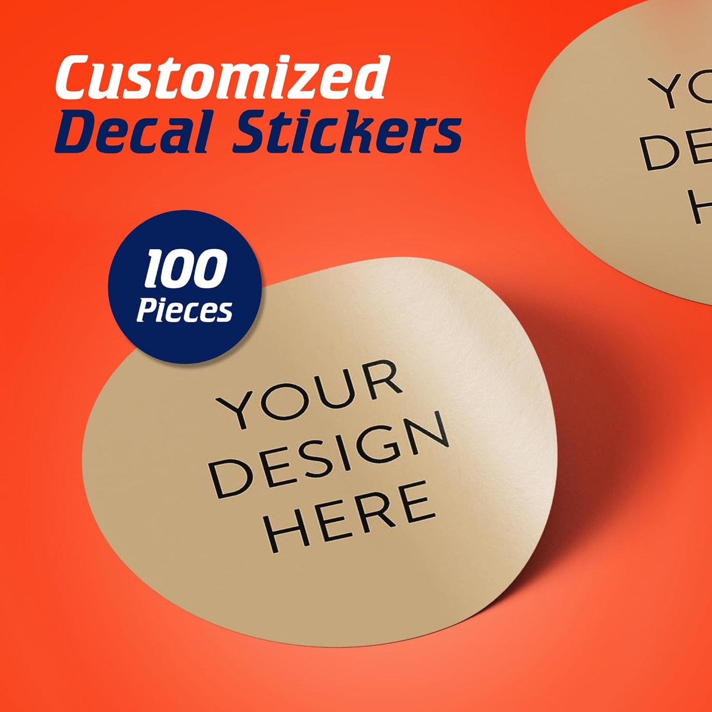 100 Custom Vinyl Stickers - Upload Your own Image, Text, Design, Logo - Personalized Logo Labels for Handmade, Packaging, Bottle, Jars, Candle, Brand Stickers (Brown, 1.5x1.5)
