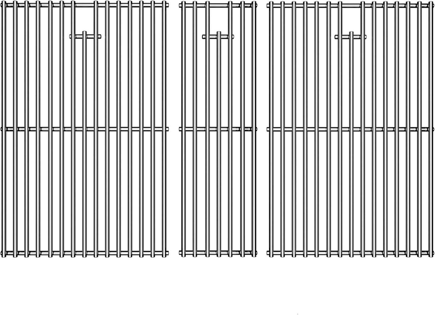 Stainless Steel Cooking Grill Grates Replacement for Nexgrill 720-0882A Evolution Infrared Plus 5-Burner Gas Grills Grates Replacement Parts Cooking Grids with Side Burner, Set of 2, 17 Inch
