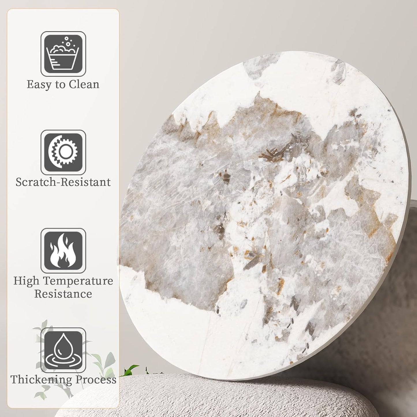 31.5" Lazy Susan for Table Top Sintered Stone Rotating Serving Tray for Dining Table, Kitchen Lazy Susan Organizer Spinning Rotating Food Server Party Centerpieces