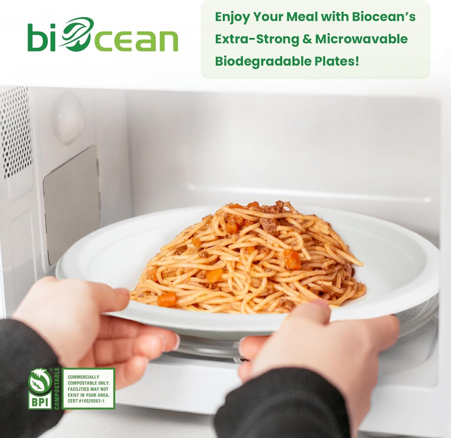 9 Inch Compostable Plates White [125 Pack] - Heavy Duty Compostable Paper Plate, Disposable Eco-Friendly Sugarcane Bagasse Plates for Dinner, Party, and Weddings (Round)