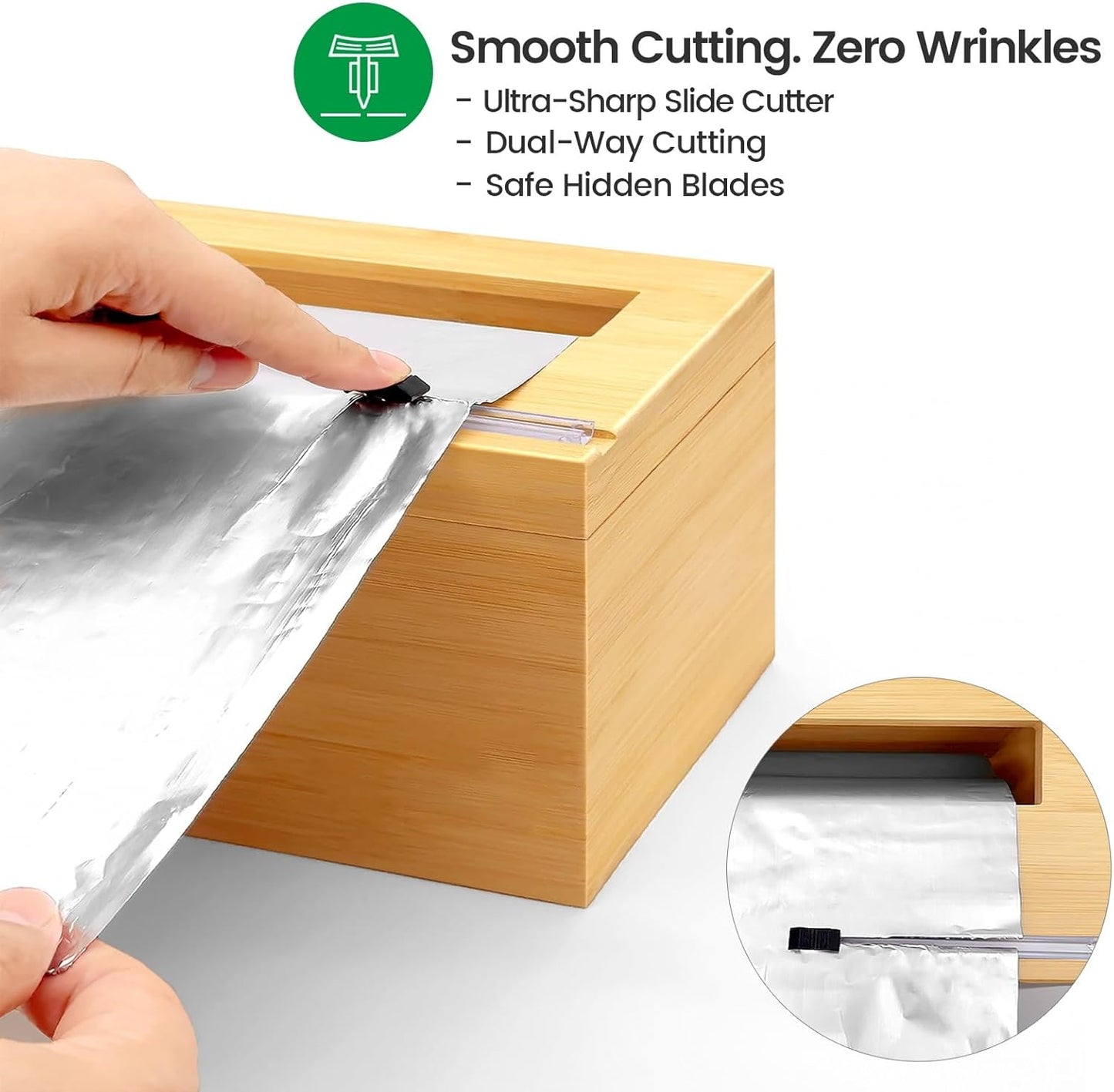 12" Commercial Plastic Wrap Dispenser with Cutter & Roller - Heavy-Duty Holder for 3000ft Film, 1000ft Foil Roll, Fits Costco Saran Wrap - Restaurant, Kitchen & Foodservice Storage