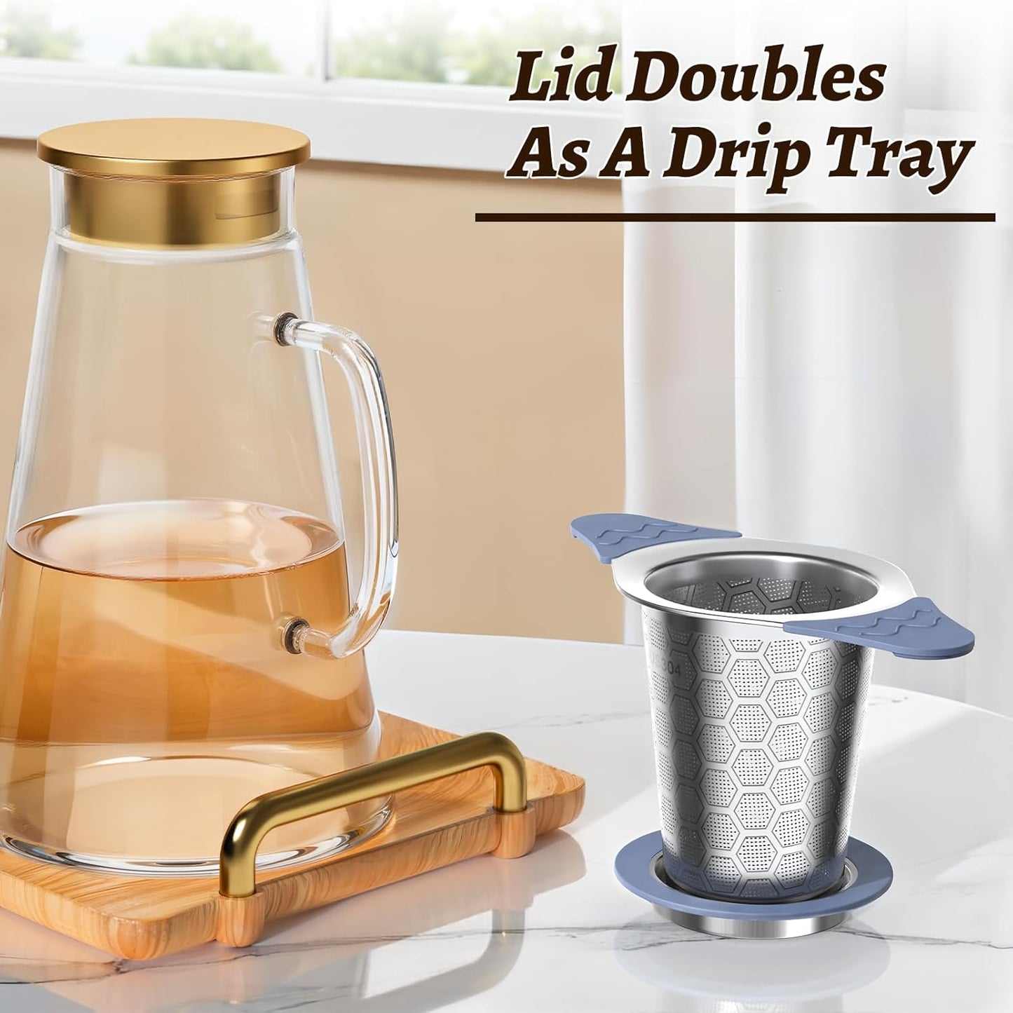 2PCS Tea Infuser for Loose Leaf Tea,Stainless Steel Tea Infuser with Heat Proof Silicone Handles,Extra Fine Mesh Tea Strainers Filter Fine Tea Leaves Effectively,Fits TeaPots/Mugs