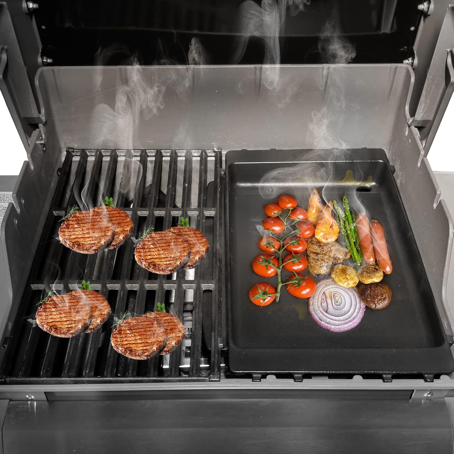 QuliMetal Full-Size Griddle Inserts for Weber Spirit 200 Series, Flat Top Grill Griddle for Weber GS4 Spirit I & II E-210 E-220 S-210 S-220 Gas Grill, Rectangular Griddle Replace for 7658, 7597, 7637