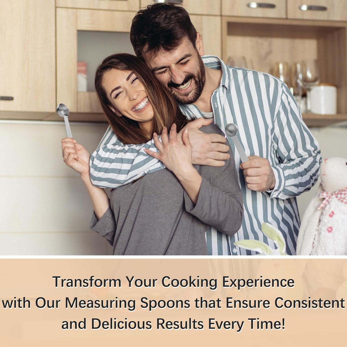 2PCS 2/3tbsp (2tsp, 10ml, 1/3oz) Single Measuring Spoon, Stainless Steel Individual Teaspoons Only