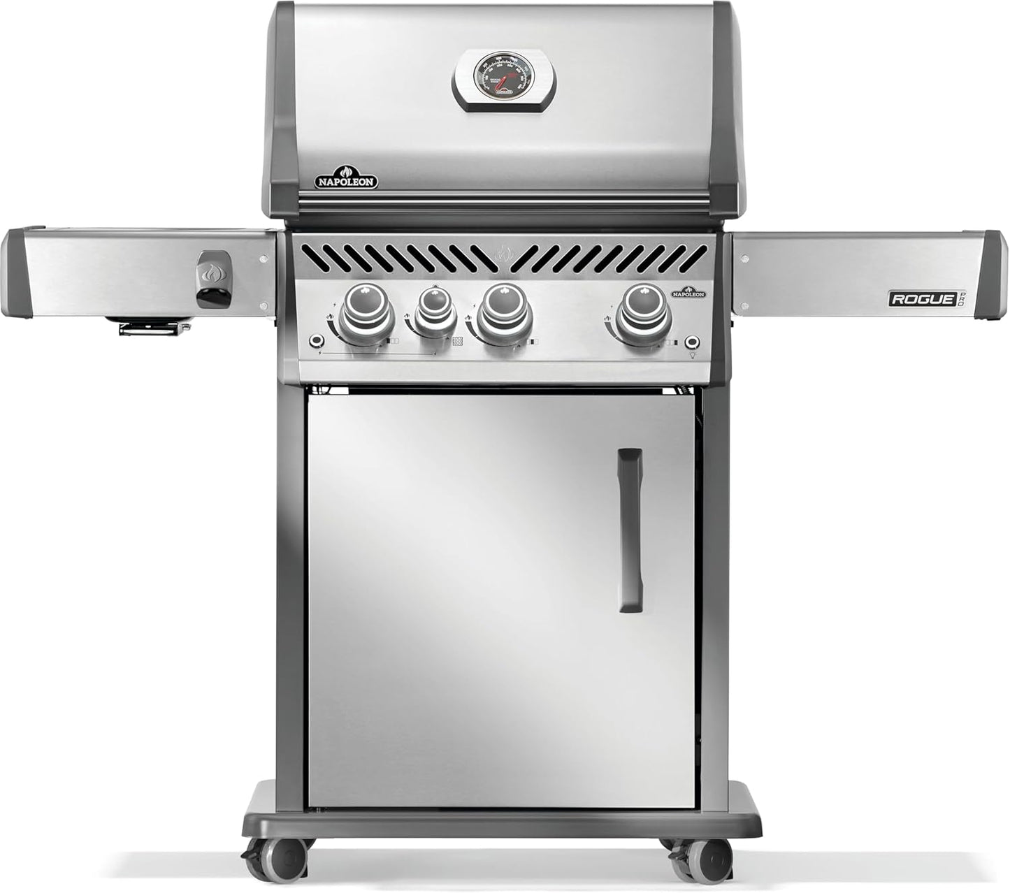 Napoleon Rogue PRO 425 Natural Gas Grill with Infrared Side Burner, Stainless Steel, Durable 4-Burner Gas BBQ