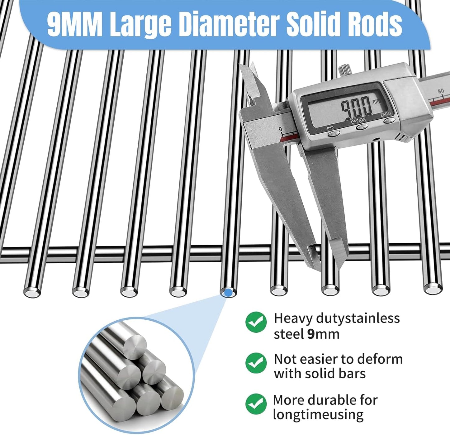 18 7/8" SUS304 9MM Cooking Grates for Weber Genesis II E210 Grill Grates for Weber Genesis II E-210 S-210 Genesis LX E240 S-240, 2-Pack Grill Grate for Weber 60004001 65004001 66801 66094