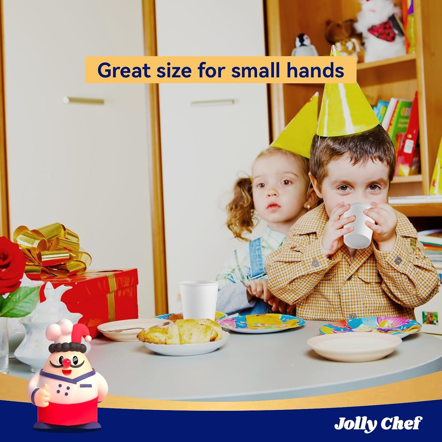 JOLLY CHEF 300 Pack Disposable Paper Coffee Cups 4 oz, White Small Paper Cups, Perfect for Bathroom, Mouthwash, Espresso, Tea