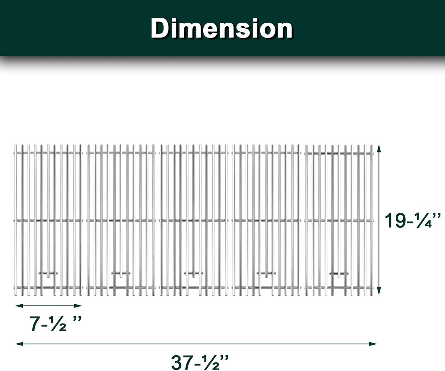 16517 Grill Grates Replacement Parts for Bull Grill Parts 5 Burner Brahma 30 Inch 57568 57569 57568CE 57569CE 57568AGA 57569AGA Lion Premuim L90000 40 Inch Stainless Steel Cooking Grate 5 Pcs