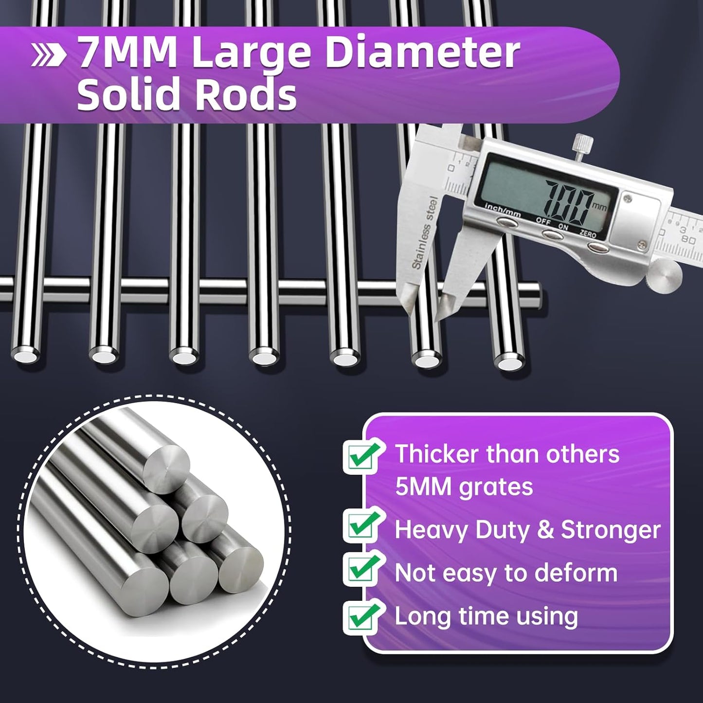 Stainless Steel 7524 Grill Grates for Weber Genesis E310 E320 E330 S330 EP-310 with 7620 Flavorizer Bars and 7622 Heat Deflector 19.5” Grill Replacement Parts for Weber 300 Series 7528, 7621