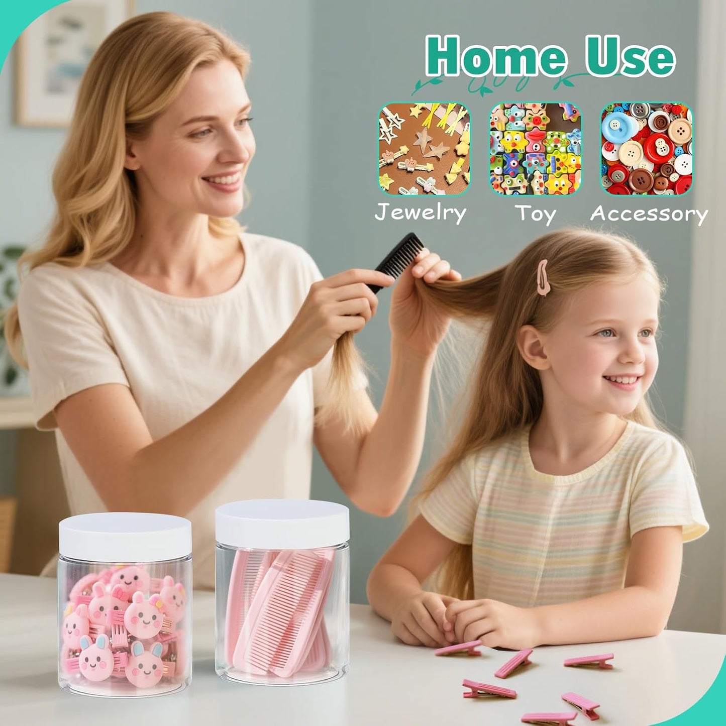 36pcs 16 oz Plastic Containers with Lids Labels Leak Proof BPA Free Airtight Refillable Clear Small Containers Storage Jars for Storing Dry Food Slime Honey Jam,white