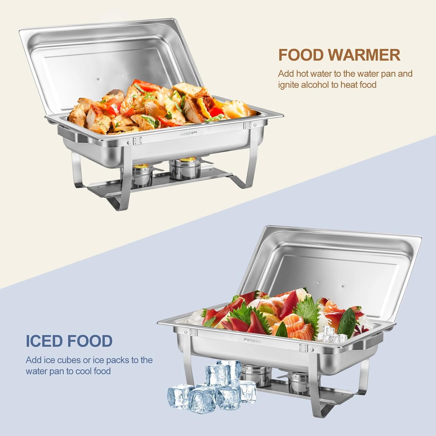 3 Packs Chafing Dish Buffet Set Stainless Steel Food Warmer with 8QT 3 Full Size Pans Portable for Parties Catering Buffet Servers and Warmers