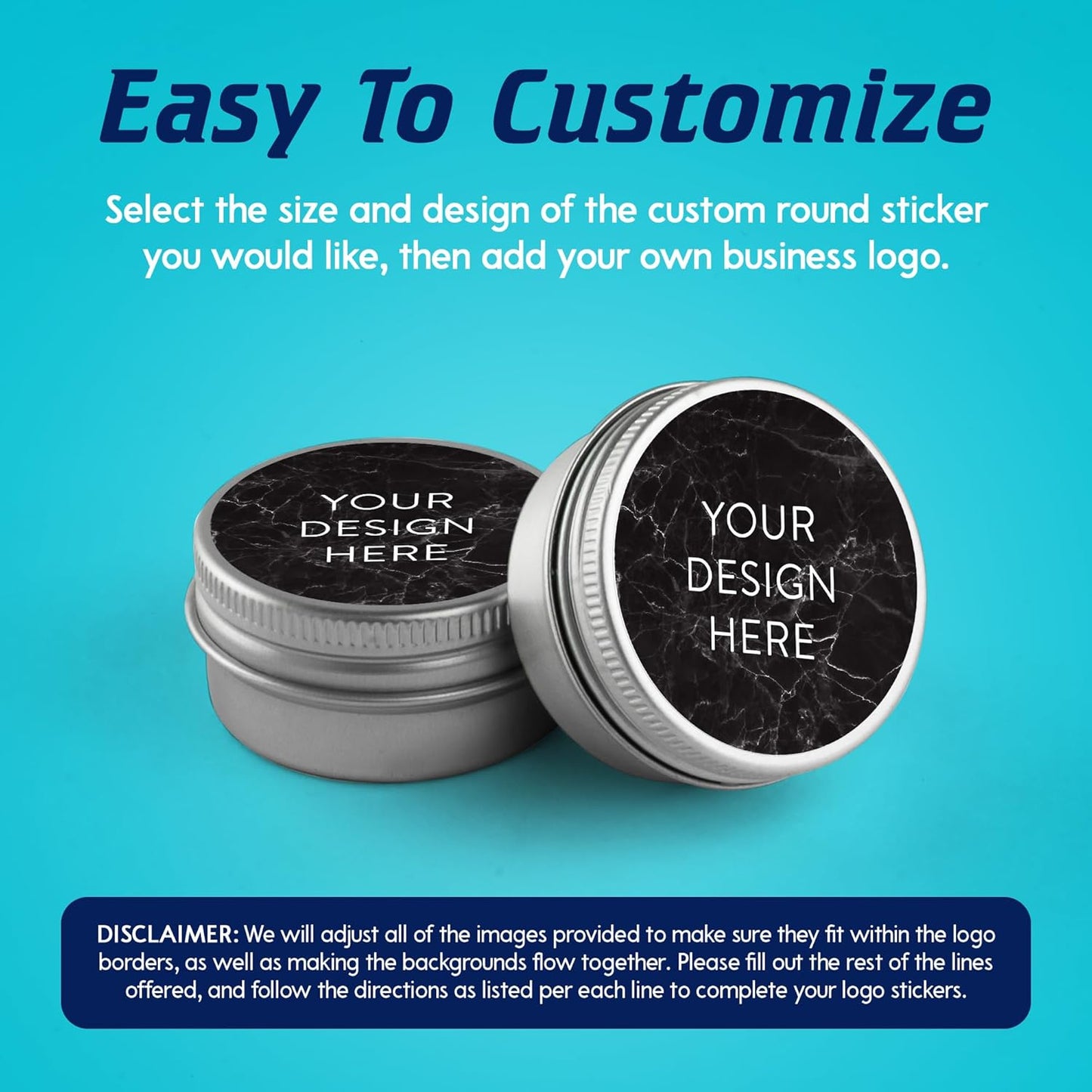 100 Custom Vinyl Stickers - Upload Your own Image, Text, Design, Logo - Personalized Logo Labels for Handmade, Packaging, Bottle, Jars, Candle, Brand Stickers (Watercolor, 5x5)