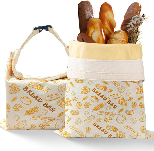 2 Pack Reusable Beeswax Bread Bags for Sourdough,Reusable Cotton Beeswax Bag for Homemade Bread,Freezer-Friendly&Freshness Preservation Storage to Keep Fresh 17x13in