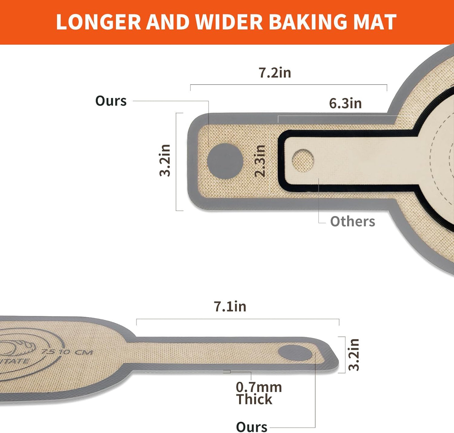 Silicone Bread Sling Dutch Oven Liner, Non-Stick & Easy Clean Reusable Oval and Round Silicone Bread Baking Mat with Long Handles, Easy to Transfer Sourdough Bread - 2 Gray Set