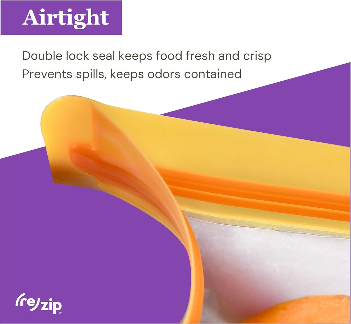 (re) zip 4-Piece Reusable Food Storage Bag Kit – Leakproof, Airtight, BPA-Free, Food-Safe PEVA – Freezer Safe & Travel Friendly – Includes 1 Gallon, 2 Sandwich & 1 Snack Bag