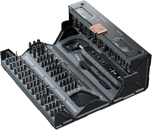 Small Electric Screwdriver Set, JAKEMY Smart 3 Torque Cordless Screwdriver Kit, Compact Power Screwdrivers with 160 Precision Bits for Computer, Laptop, iPhone, PS5, Xbox, Watch, Jewelry, Eyeglasses