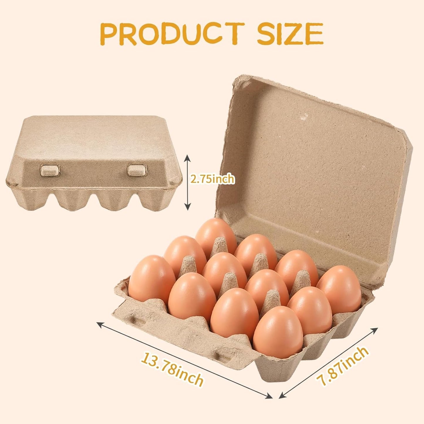 25 Pack Egg Cartons,3x4 Style Holds Chicken Egg Cartons Made from Recycled Cardboard