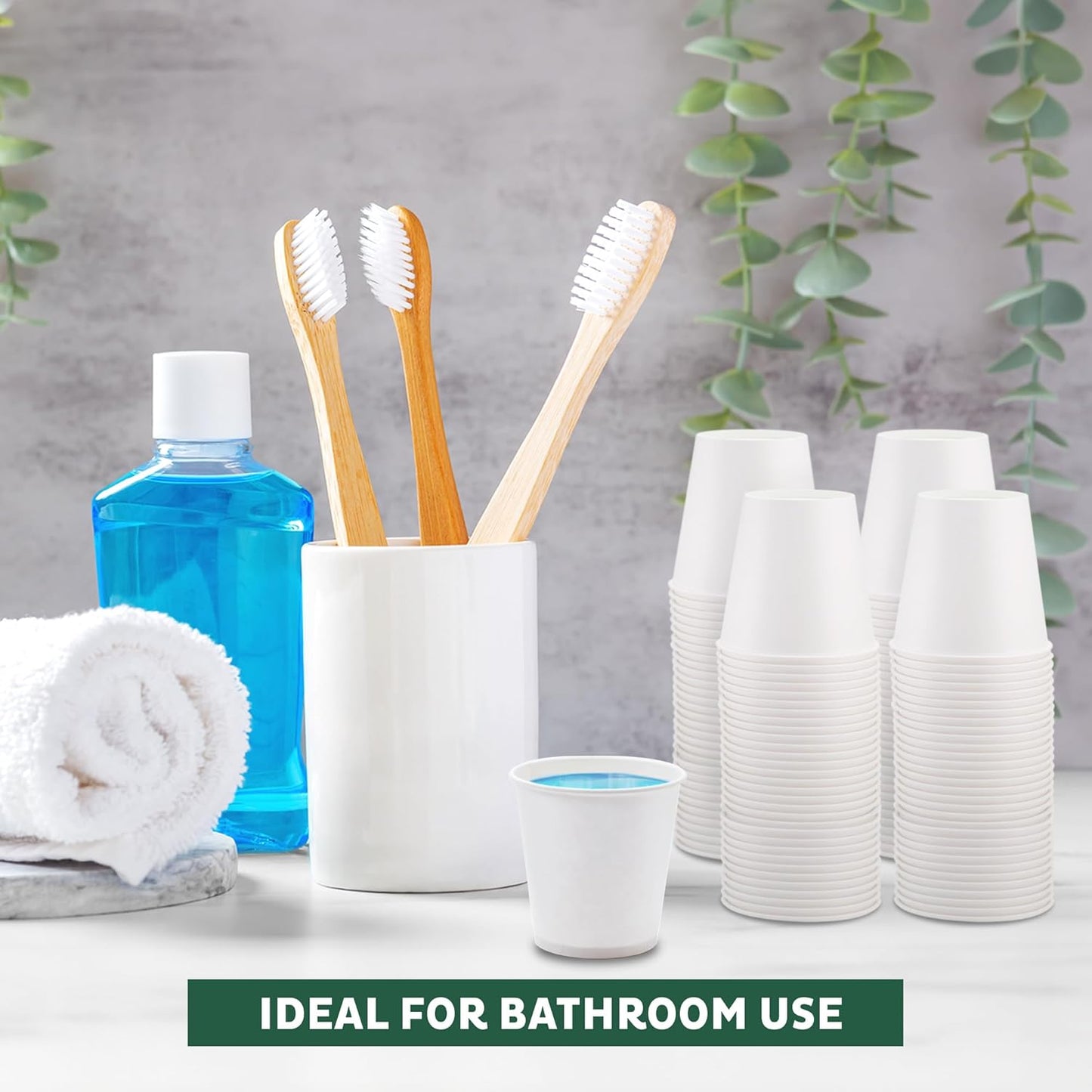 Freshware Coffee Cups 4 oz [100 Pack] Disposable Paper Cups for Mouthwash Cups, Hot Paper Coffee Cup, Ideal for Bathroom Cup